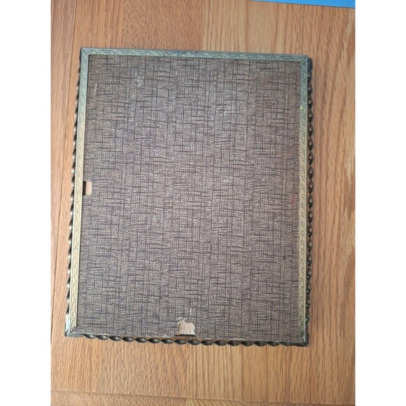 Vtg Jesus 1941© Sallman 8x10 Print w Glass 1950s Goldtone Twisted Steel Frame - Picture 4 of 11